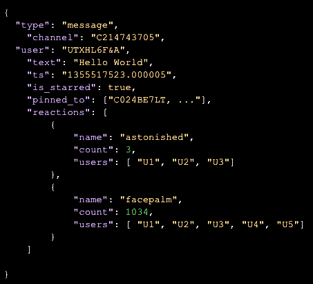 JSON reaction